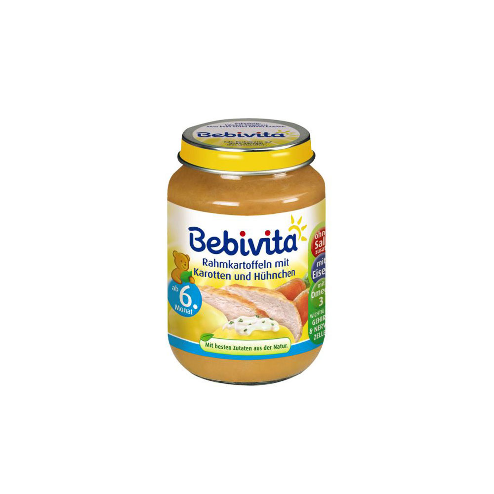 БЕБЕВИТА / BEBIVITA ПЮРЕ КАРТОФИ С МОРКОВ И ПИЛЕ 190 ГР. 1037 