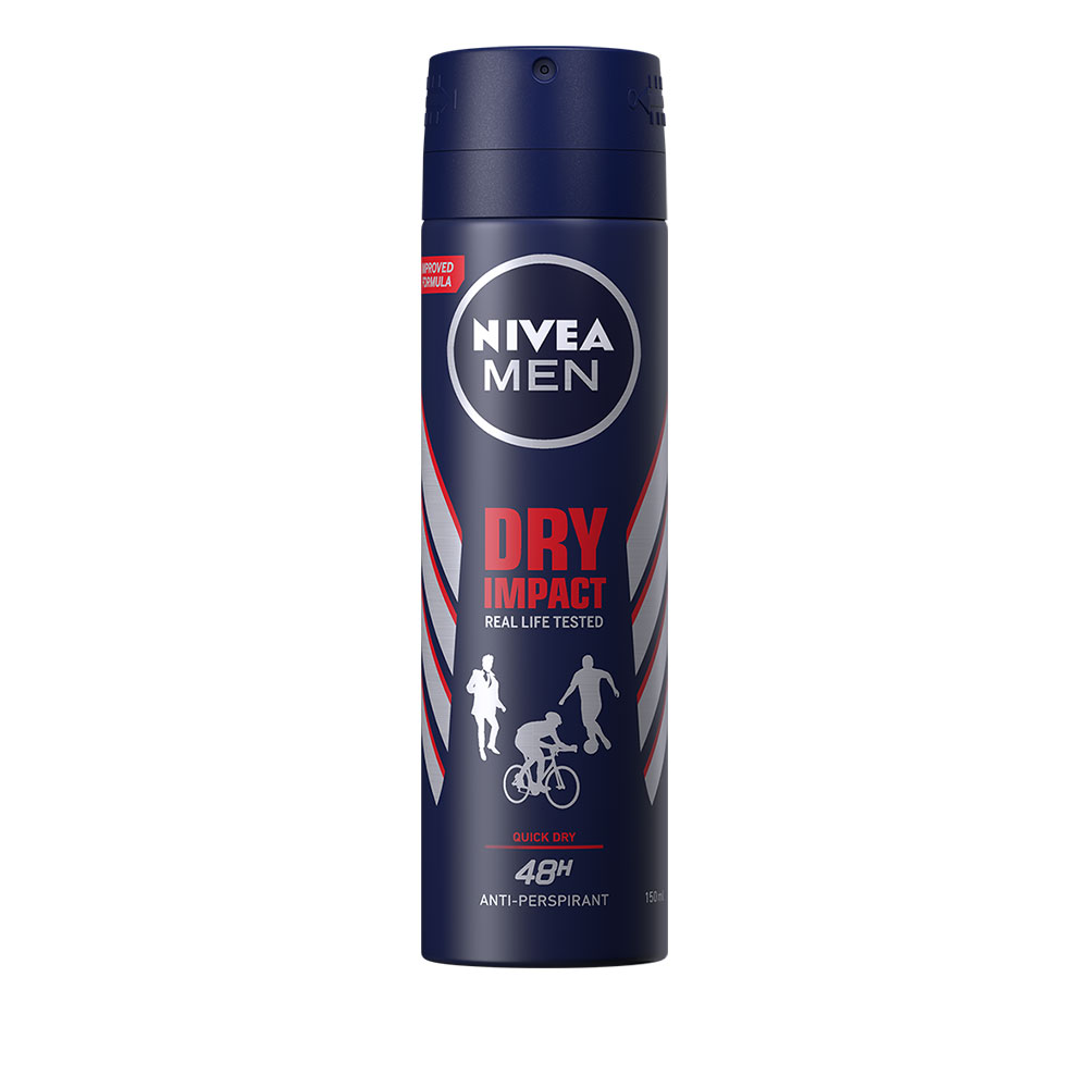 NIVEA / НИВЕА ДЕО СПРЕЙ FOR MEN DRY IMPACT 48Ч. 150МЛ