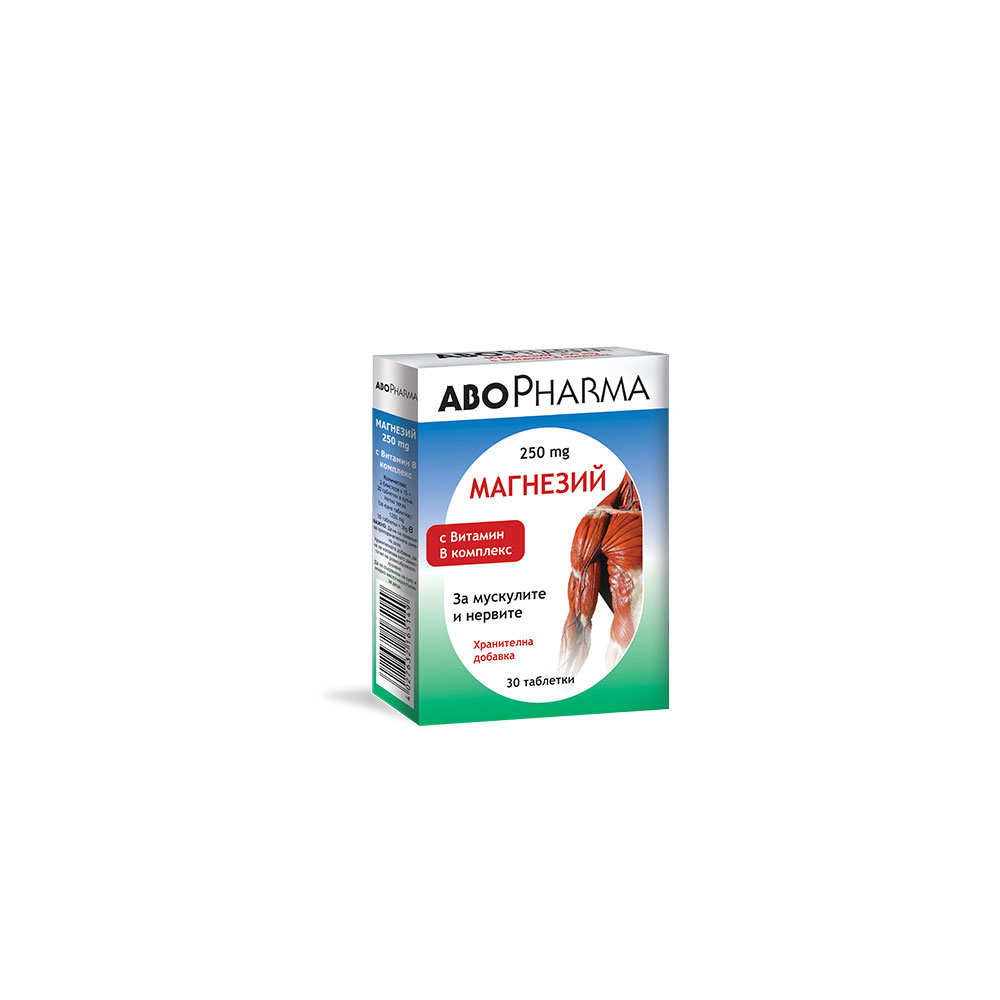 ABO PHARMA MAGNESIUM + VITAMIN B / МАГНЕЗИЙ С Б-КОМПЛЕКС Х 30 ТАБЛЕТКИ 