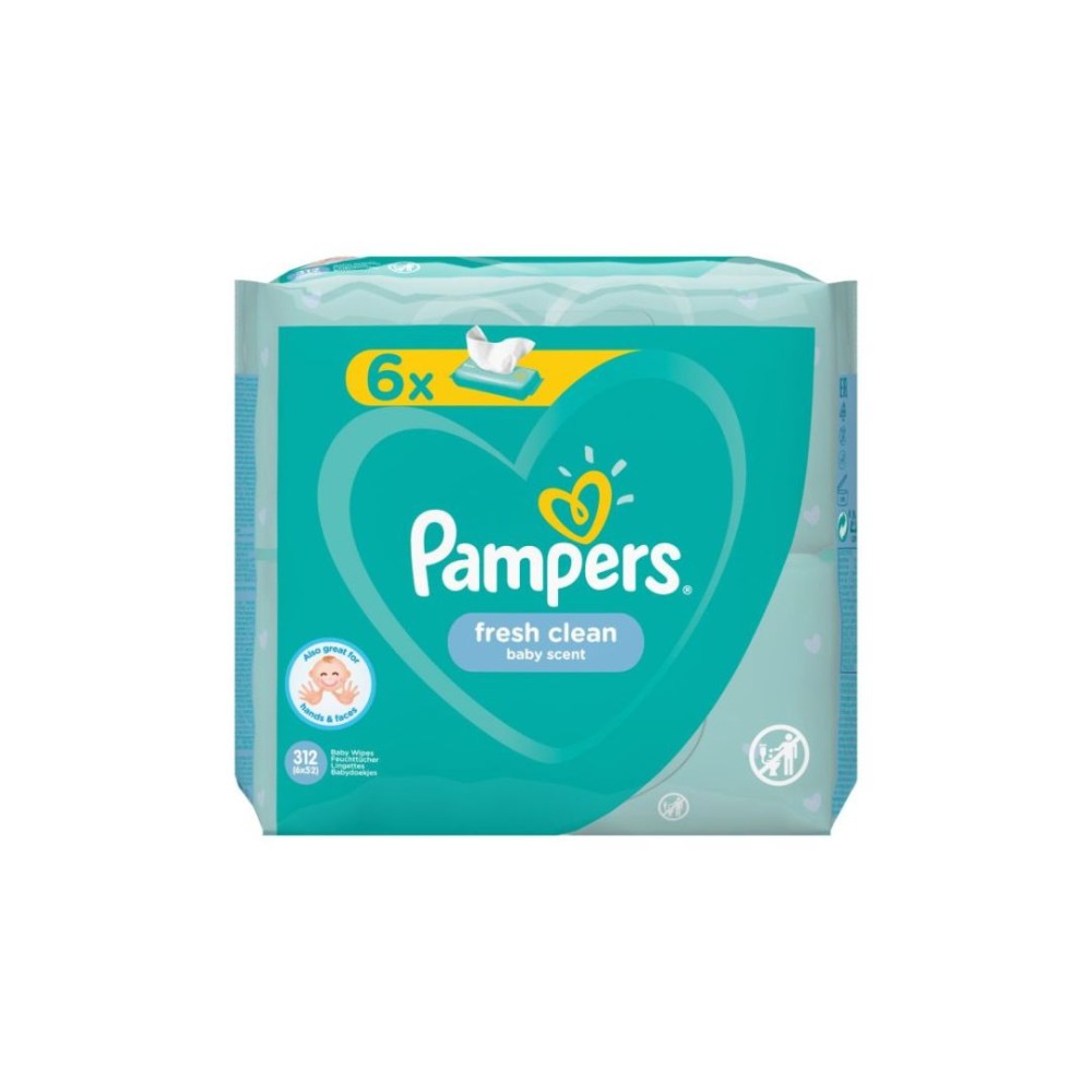 PAMPERS / ПАМПЕРС FRESH & CLEAN ВЛАЖНИ КЪРПИ Х 64 БРОЯ