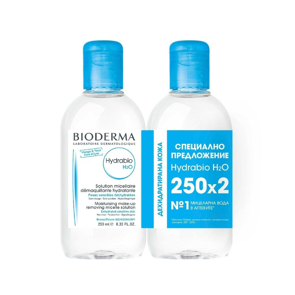 BIODERMA HIDRABIO/БИОДЕРМА ХИДРАБИО КОМПЛЕКТ МИЦЕЛАРНА ВОДА 250МЛ. Х 2