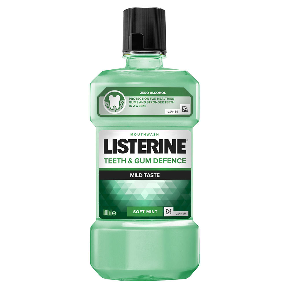 LISTERINE / ЛИСТЕРИН ВОДА ЗА УСТА TEETH GUM DEFENCE MILD TASTE 500МЛ