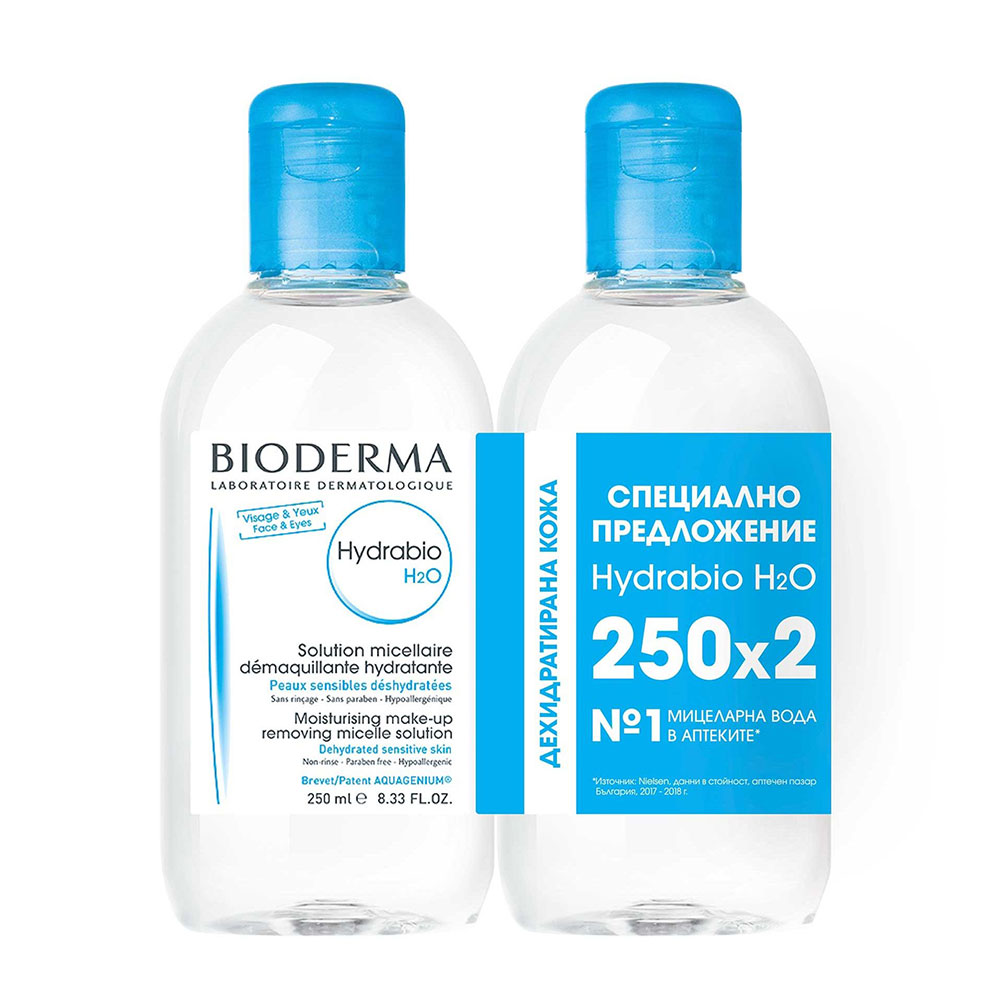 BIODERMA HIDRABIO/БИОДЕРМА ХИДРАБИО КОМПЛЕКТ МИЦЕЛАРНА ВОДА 500 МЛ + ХИДРАБИО МИЦЕЛАРНА ВОДА 500 МЛ ПОМПА