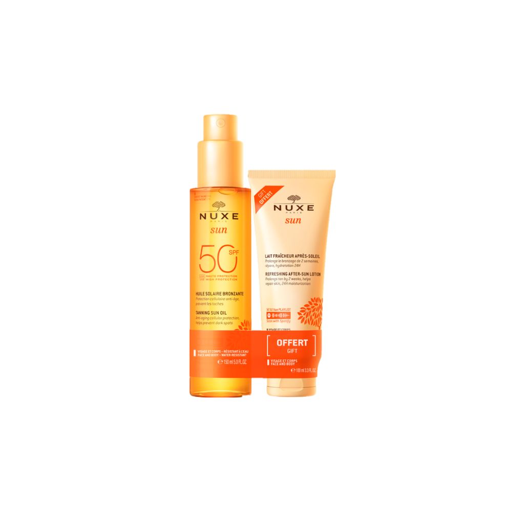 NUXE SUN SPF50 СЛЪНЦЕЗАЩИТЕН СПРЕЙ 150МЛ + AFTER SUN LOTION ЛУСИОН ЗА СЛЕД СЛЪНЦЕ 100МЛ