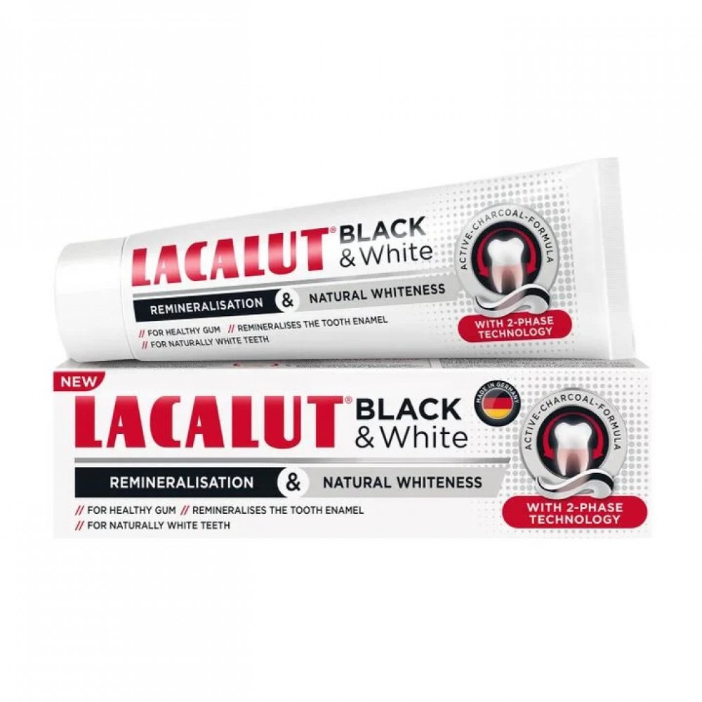 LACALUT / ЛАКАЛУТ BLACK & WHITE ПАСТА ЗА ЗЪБИ 75МЛ