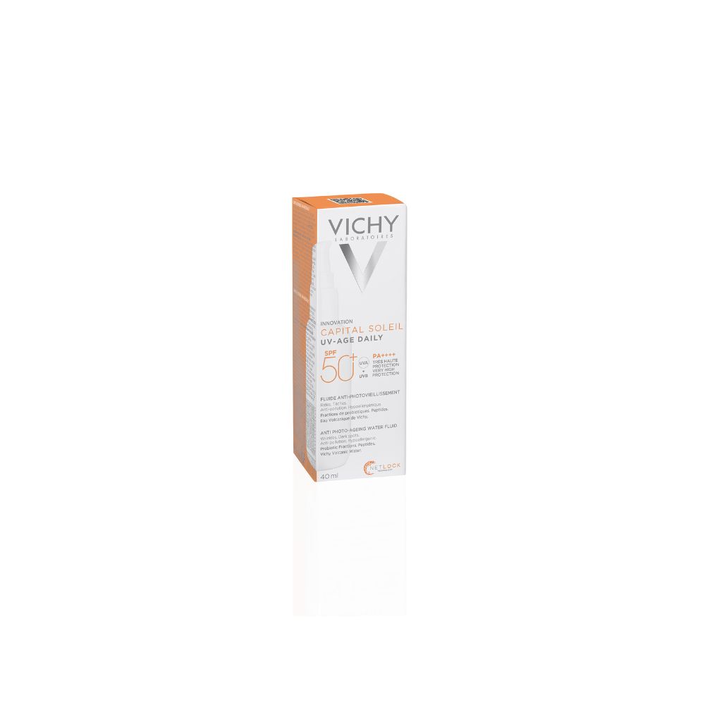 VICHY / ВИШИ SOLEIL SPF50+ UV-AGE ФЛУИД ЗА ЛИЦЕ ОЦВЕТЕН 40МЛ + MINERAL 8