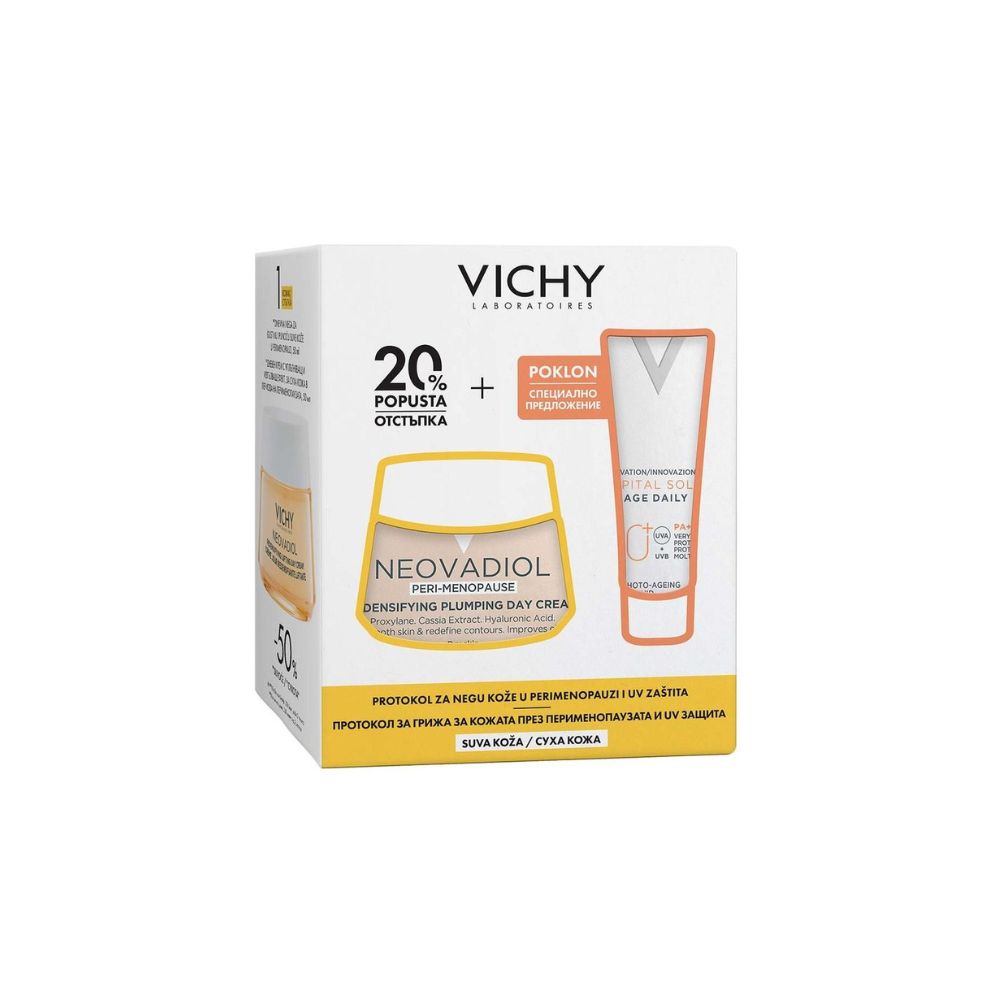 VICHY / ВИШИ КОМПЛЕКТ NEOVADIOL PERI-MENOPAUSE КРЕМ за суха кожа 50мл + SOLEIL SPF50 230120