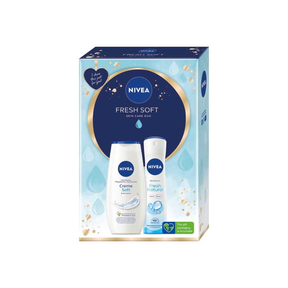 NIVEA / НИВЕА КОМПЛЕКТ FRESH SOFT ДУШ ГЕЛ CREME SOFT 250МЛ + ДЕО СПРЕЙ 150МЛ