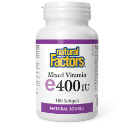 NATURAL FACTORS/ Витамин E 400 IU / 268 mg (токофероли микс)/ 180 софтгел капсули