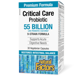 NATURAL FACTORS/Critical Care Probiotic 55 млрд. активни пробиотици, 9 щама формула/ 30 V капсули