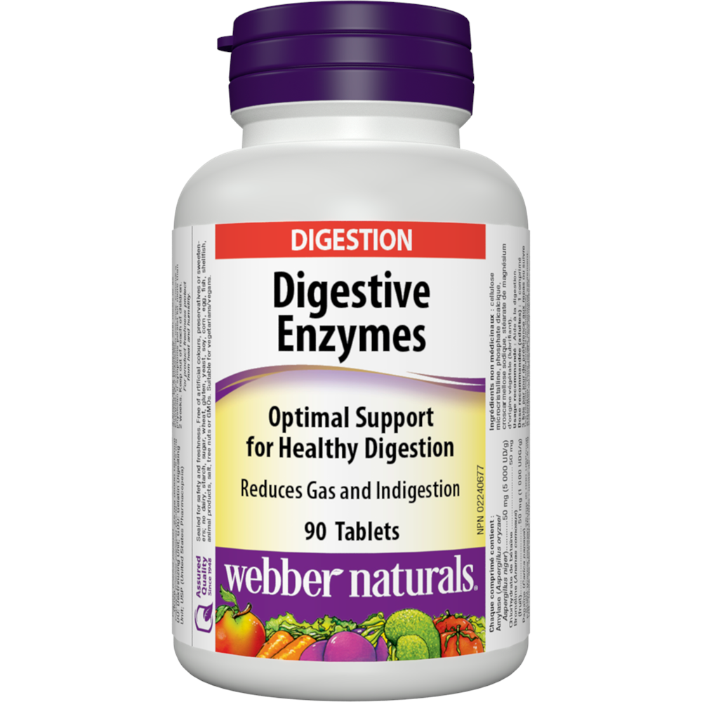 WEBBER NATURALS/Digestive enzymes (Храносмилателни ензими) 182 mg/ 90 таблетки