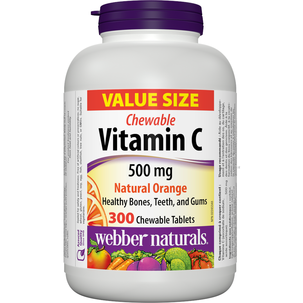 WEBBER NATURALS/ Витамин С 500 mg/ 300 дъвчащи таблетки