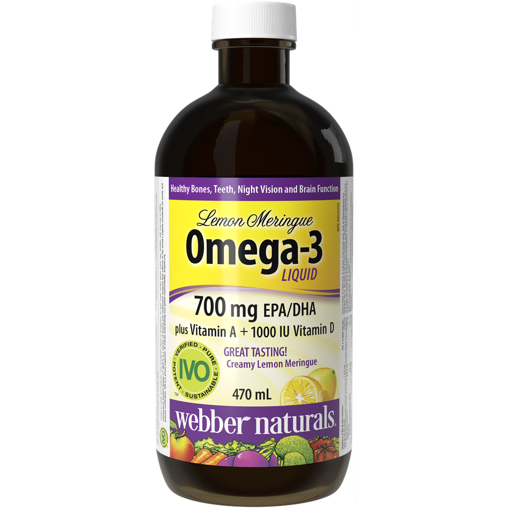 WEBBER NATURALS/ Омега-3 1233 mg (700 mg EPA/DHA) + Витамин D3 и А/ 470 ml