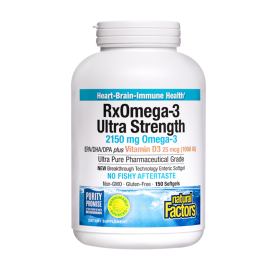 NATURAL FACTORS/ RX Omega-3 Ultra Strength + витамин D3 1000 IU/ 150 софтгел капсули