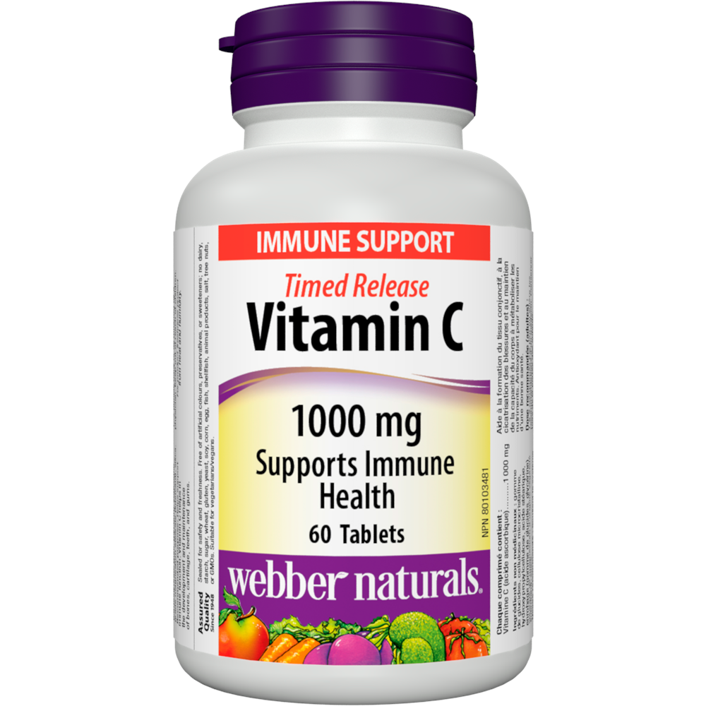 WEBBER NATURALS/ Витамин С (с удължено освобождаване) 1000 mg/ 60 таблетки