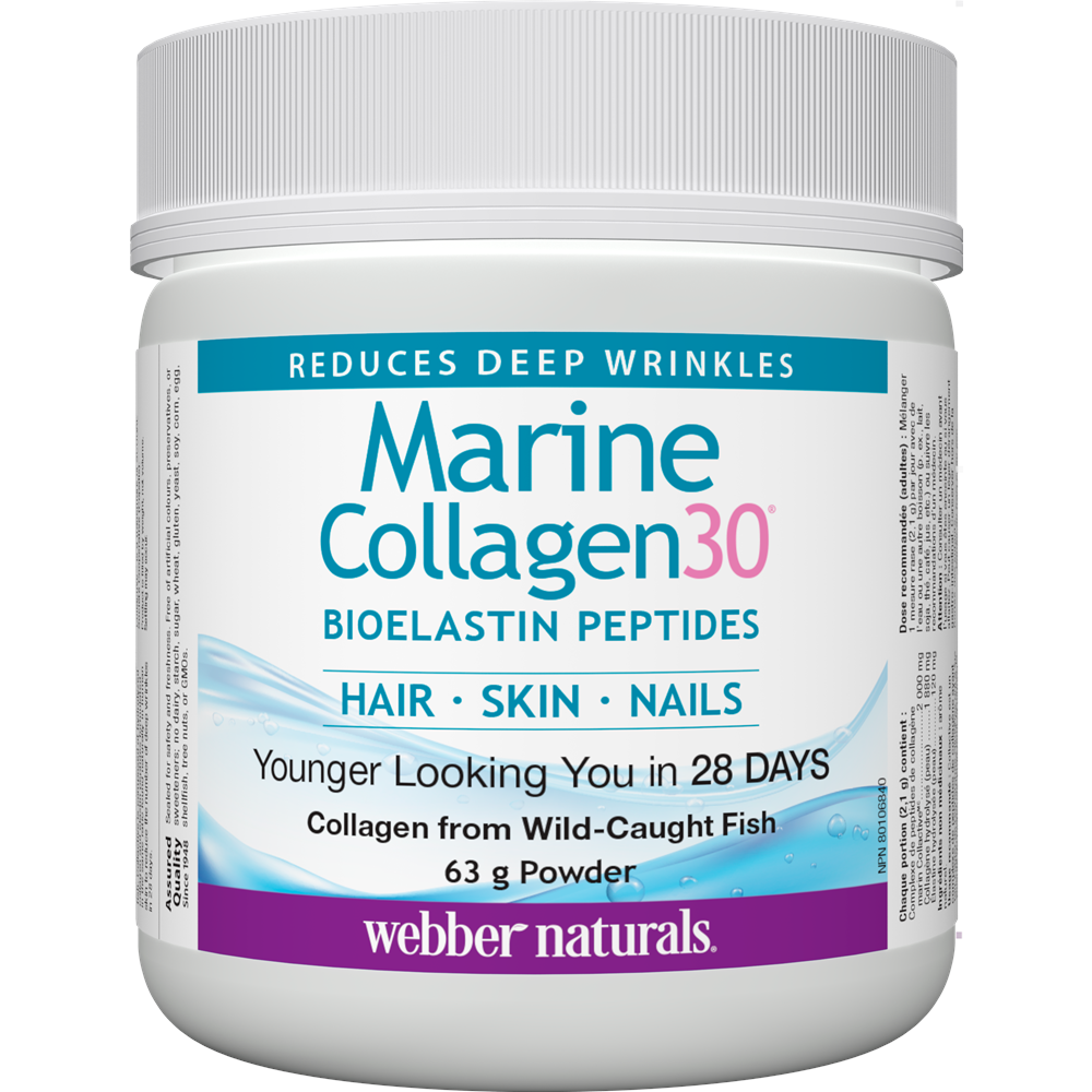 WEBBER NATURALS/Collagen30®/ Мoрски колаген на прах (с био еластинови пептиди)/ 63 g