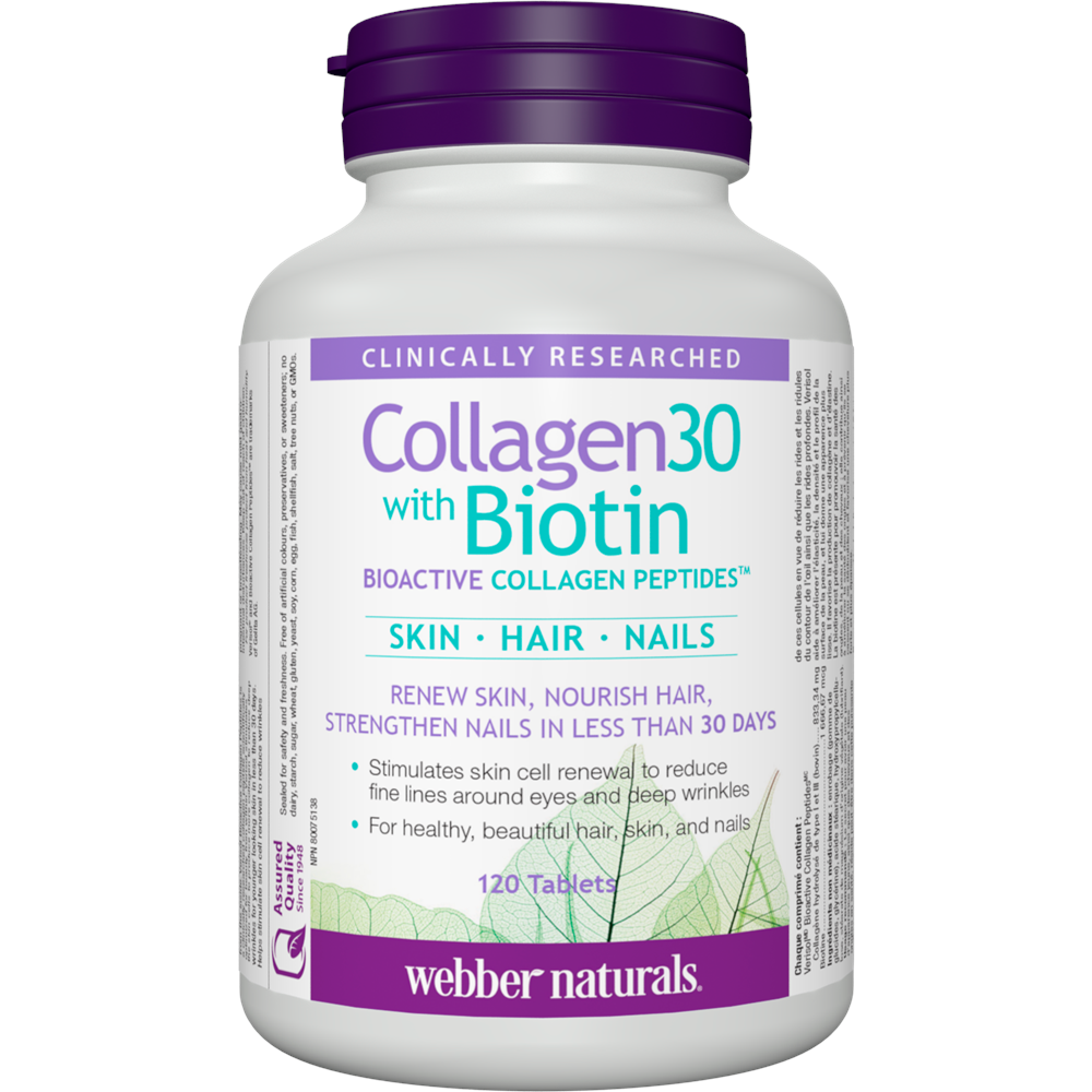 WEBBER NATURALS/Collagen30®/Колаген + Биотин х 120 таблетки