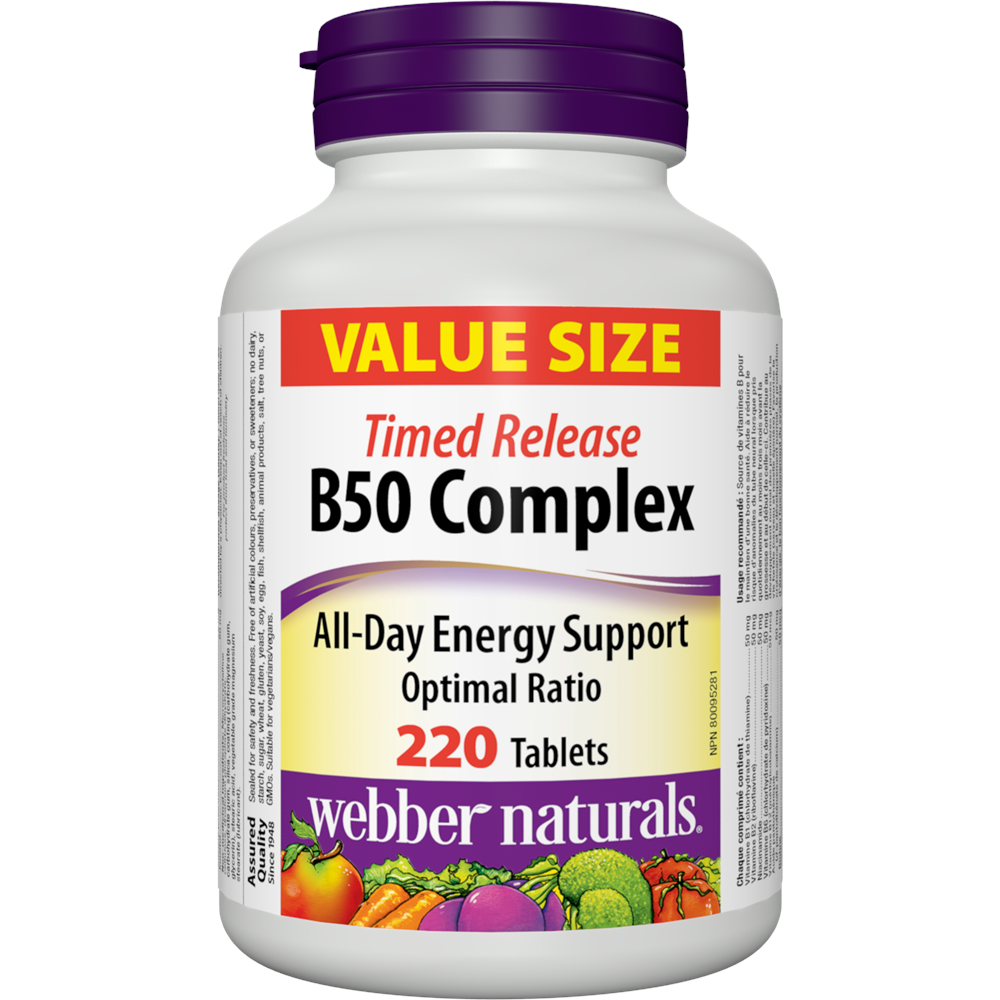 WEBBER NATURALS/ Витамин В50 Комплекс/ 220 таблетки