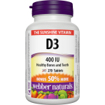 WEBBER NATURALS/ Витамин D3 400 IU/ 270 таблетки