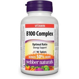 WEBBER NATURALS/ Vitamin B100 Complex/ 90 таблетки