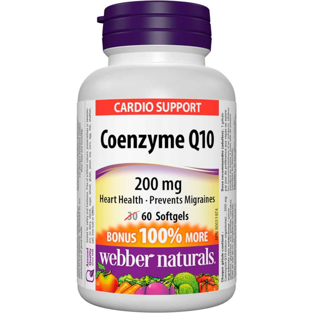 WEBBER NATURALS/ Коензим Q10 200 mg/ 60 софтгел капсули