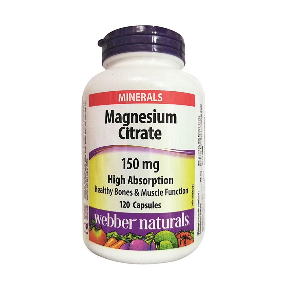 WEBBER NATURALS/ Магнезий (цитрат) High Absorption 150 mg/ 120  капсули