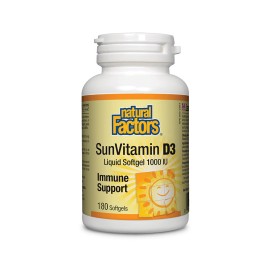 Natural Factors/Vitamin D3/1000 IU/180 капсули