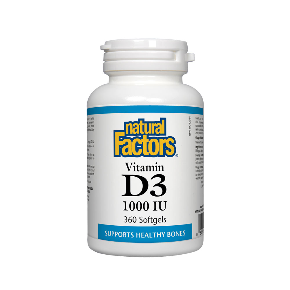 Natural Factors/Vitamin D3/1000 IU/360 капсули