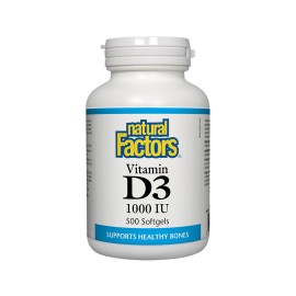 Natural Factors/Vitamin D3 /1000 IU/500 капсули