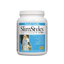 Natural Factors/SlimStyles with PGX/Суроватъчен протеин с вкус на ванилия/800 g пудра