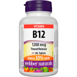 WEBBER NATURALS/Витамин В12 1200 µg (с удължено освобождаване) х 80 таблетки