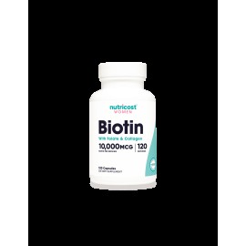 NUTRICOST BIOTIN/ БИОТИН С ФОЛАТ И КОЛАГЕН 120 KАПСУЛИ