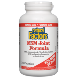 Natural Factors/MSM Joint Formula with Glucosamine and Chondroitin sulfates/240 капсули