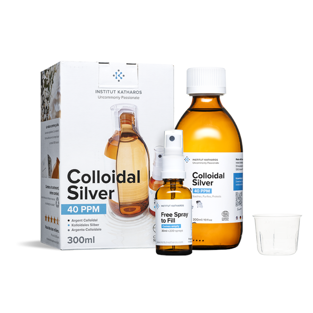 INSTITUT KATHAROS/ Colloidal Silver/ Колоидно сребро 40 PPM x 300 ml