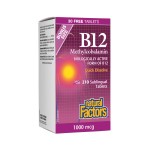 Natural Factors/Vitamin B12 1000 µg/180 сублингвални таблетки + 30 бонус 